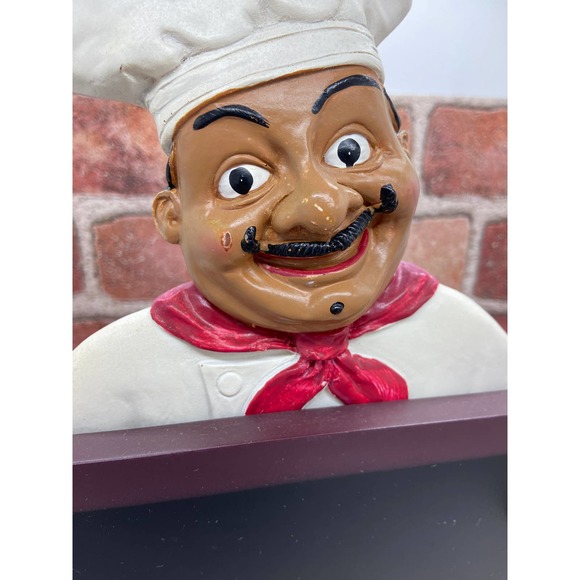 Chef Figurine holding Menu Chalkboard - Picture 3 of 11